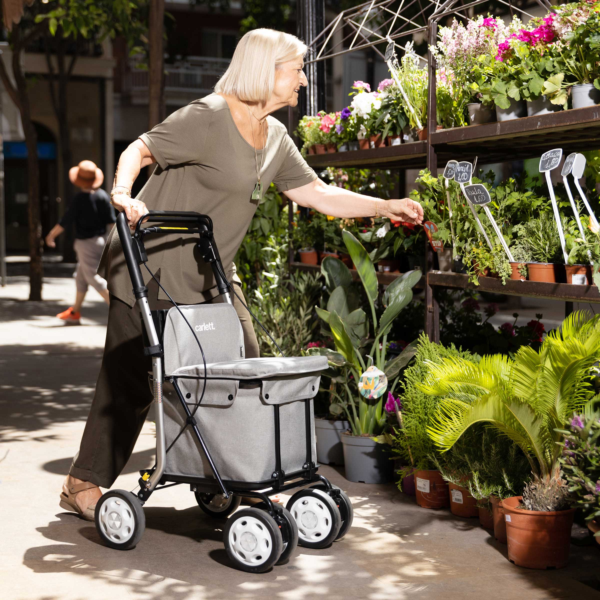 Nyhet! Carlett trillevogn med sete og oppbevaring- Comfort, sort