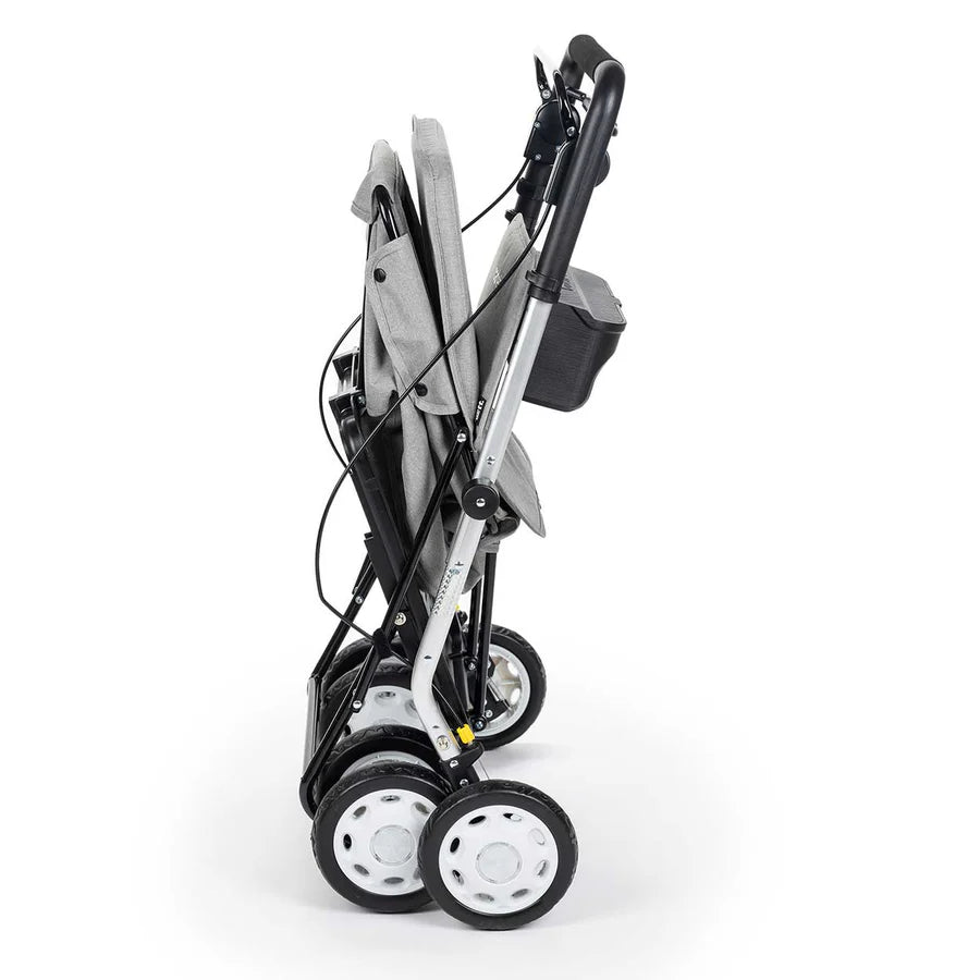 Nyhet! Carlett trillevogn med sete og oppbevaring- Comfort, grå